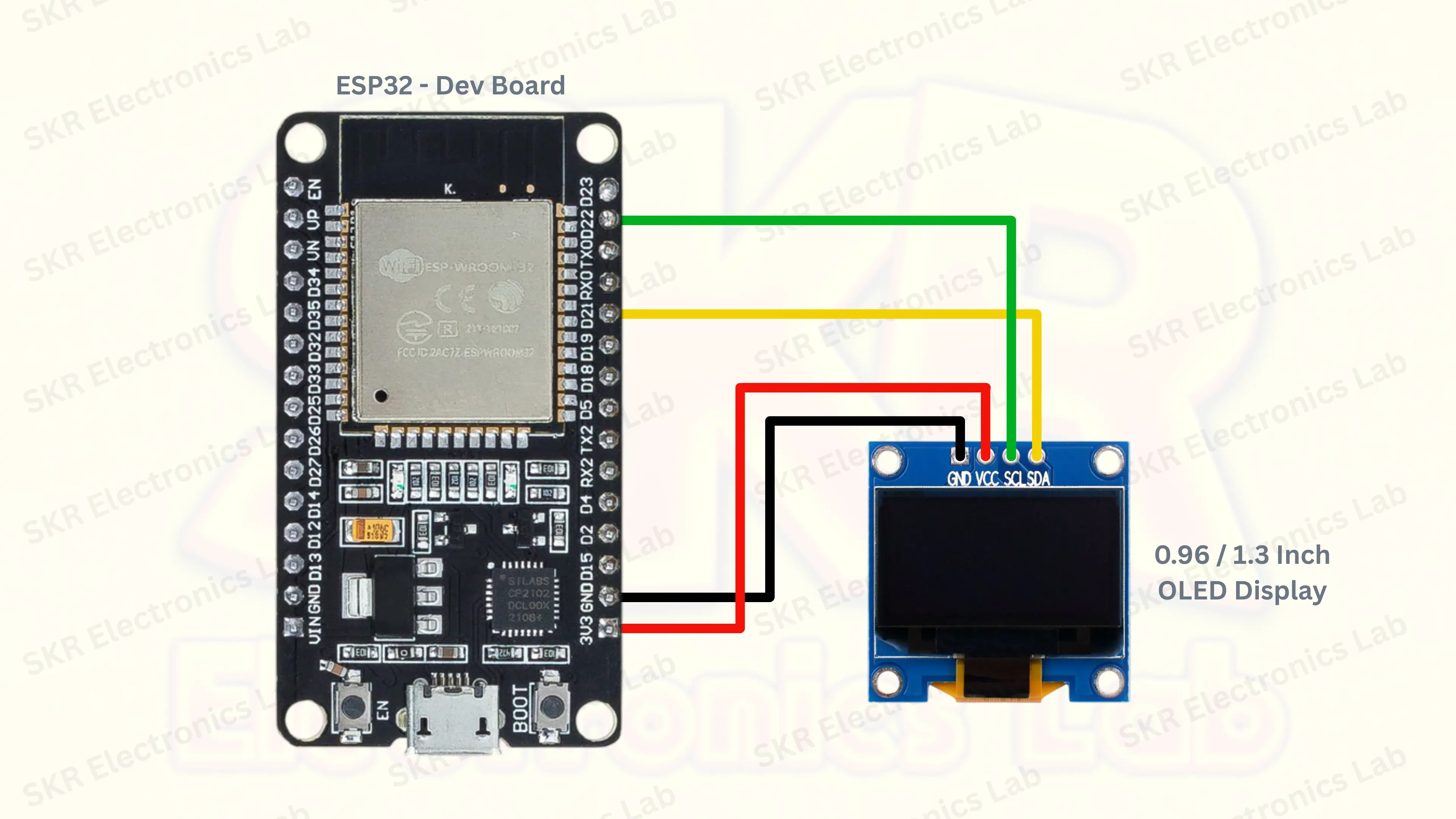 ESP32 to OLED Circuit Diagram